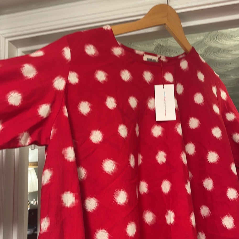 NWT Beautiful Norblack Norwhite Anthropologie Red tunic dress - Picture 2 of 4